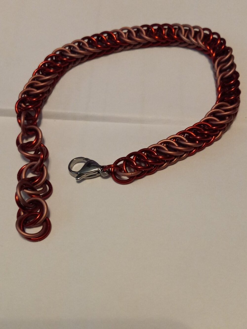 Pink & Red Chain Mail Bracelet - Picture 4 of 8